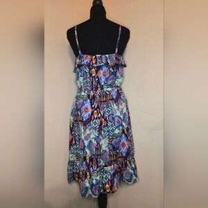 OP Vibrant Teal & Purple 100% Cotten Midi Sundress